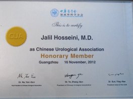 Honorary Member of Chinese Urological Association, Guangzhou, China - November 2012
