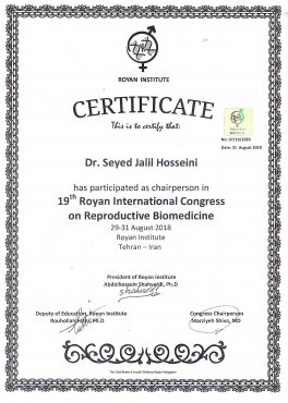 19th Royan international congress on Reproductive Biomedicine 